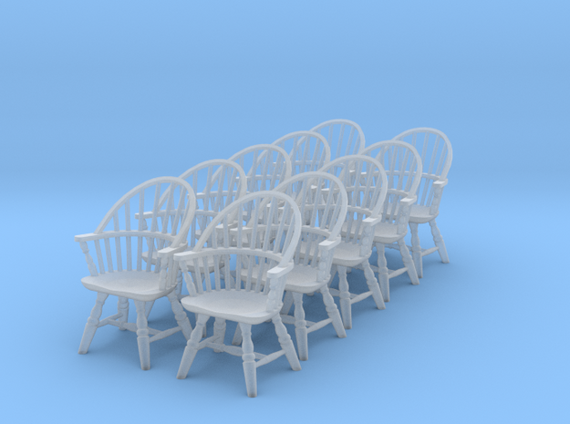 1:48 Windsor Sack Back Chair (Set of 10) in Smooth Fine Detail Plastic