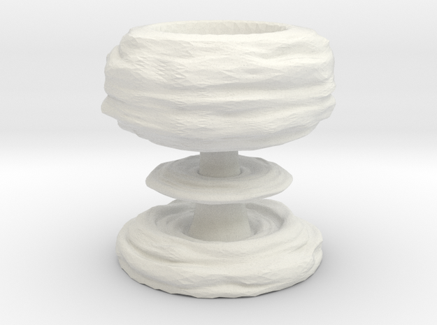 Mushroom cloud egg cup in White Natural Versatile Plastic