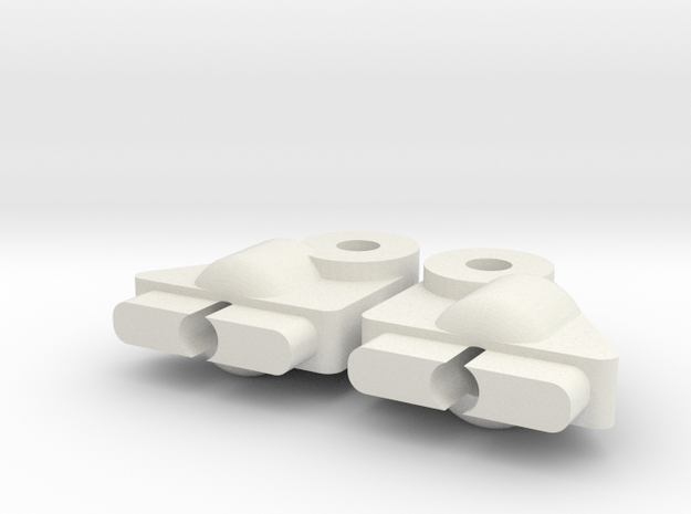 RC10DS front shock mounts in White Natural Versatile Plastic