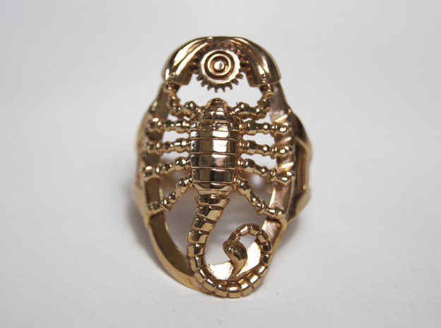 Scorpion Ring Size 6.5 in Polished Bronze