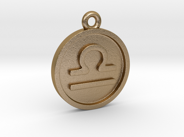 Libra/Waage Pendant in Polished Gold Steel