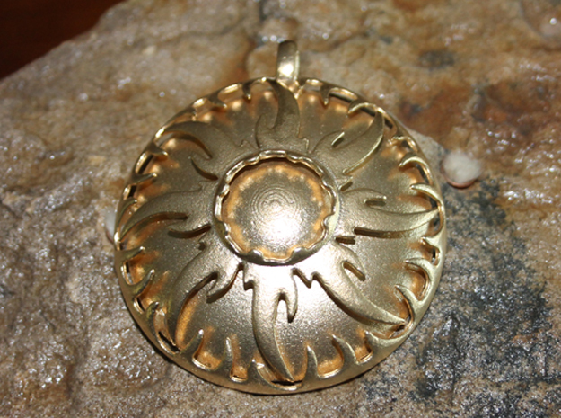 Pendant Sun Shadows in Natural Brass