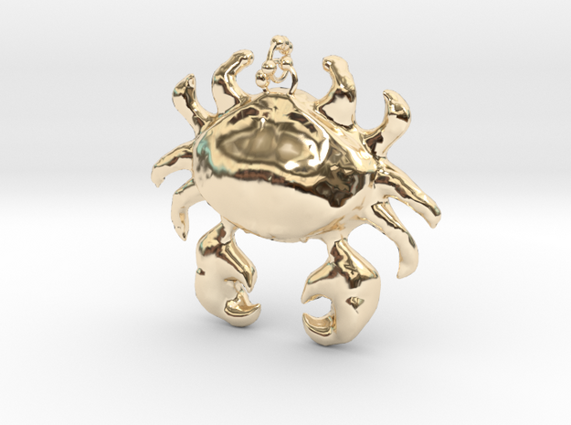 Crab Necklace in 14k Gold Plated Brass