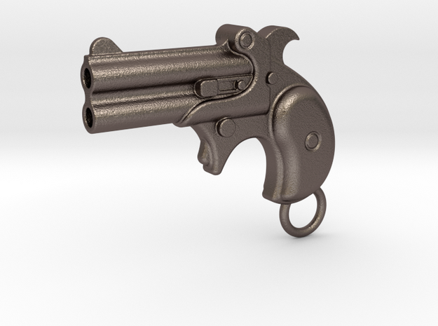Gun Bottle Opener 4 in Polished Bronzed Silver Steel
