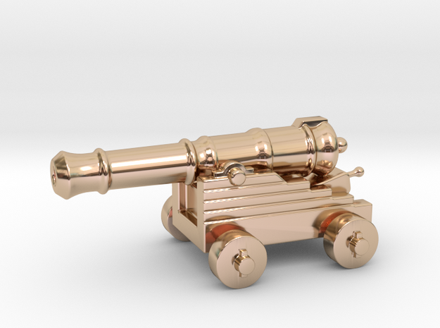 Cannon Paperweight in 14k Rose Gold Plated Brass