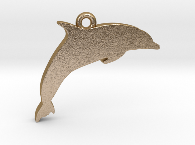 Dolphin Pendant in Polished Gold Steel