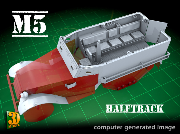 M5 IHC Halftrack conversion (1:35) in Smooth Fine Detail Plastic