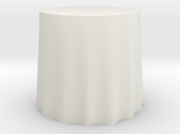 1:24 Draped Table - 30" diameter in White Natural Versatile Plastic