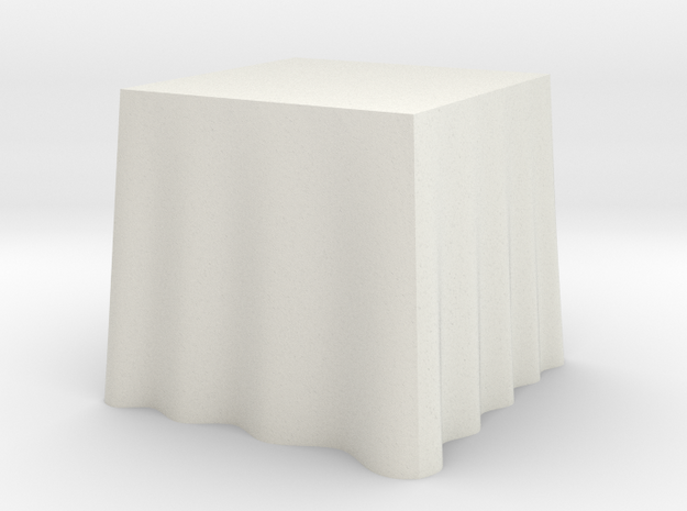 1:24 Draped Table - 30" square in White Natural Versatile Plastic