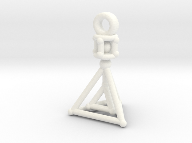 Jordan Custom Spinning Triangle KeyChain in White Processed Versatile Plastic