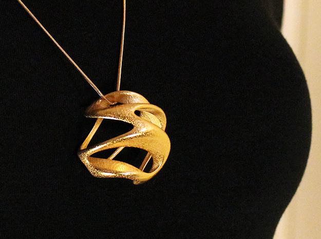 Hugukissu Pendant (#2092) in Polished Gold Steel