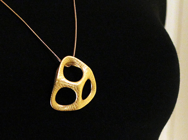 Trian Pendant (#1505) in Polished Gold Steel