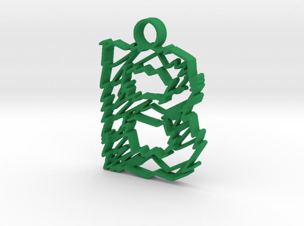 Sketch "B" Pendant in Green Processed Versatile Plastic