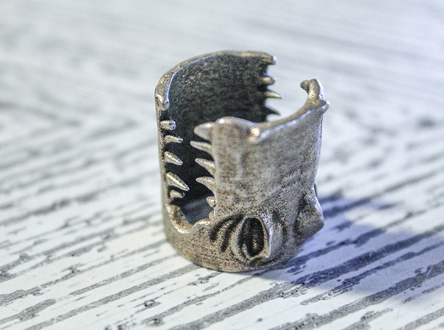 Gator Ring (Various Sizes) in Polished Bronzed Silver Steel