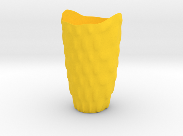 Vase 'Bubbles' - 20cm / 7.90" in Yellow Processed Versatile Plastic