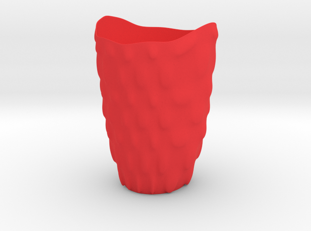Vase 'Bubbles' - 14cm / 5.10" in Red Processed Versatile Plastic