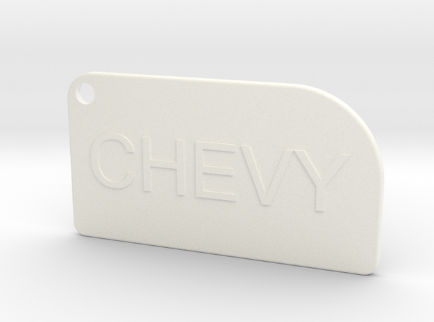 Chevy key chain in White Processed Versatile Plastic