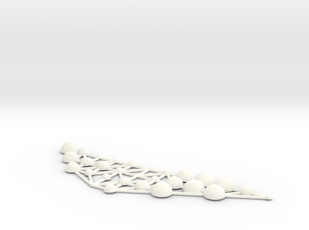 'CM' Necklace in White Processed Versatile Plastic