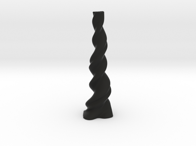 Vase 'Twist' - 25cm / 9.85" in Black Natural Versatile Plastic