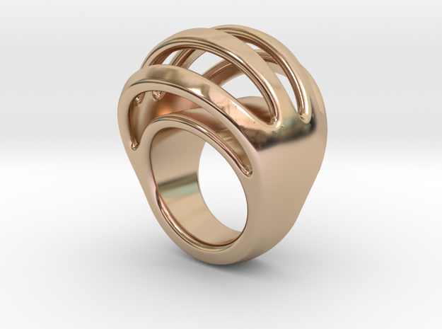 RING CRAZY 14 -  ITALIAN SIZE 14 in 14k Rose Gold Plated Brass