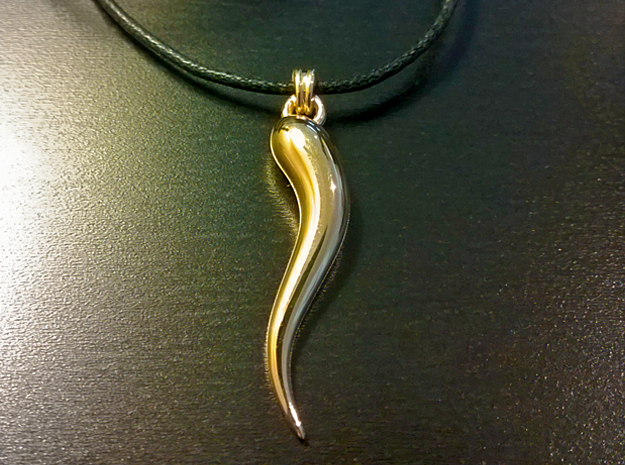 Cornicello Charm in Polished Brass