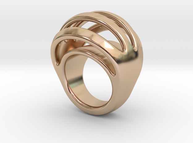 RING CRAZY 18 - ITALIAN SIZE 18 in 14k Rose Gold Plated Brass