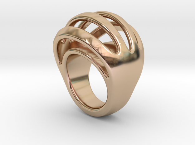 RING CRAZY 19 - ITALIAN SIZE 19 in 14k Rose Gold Plated Brass