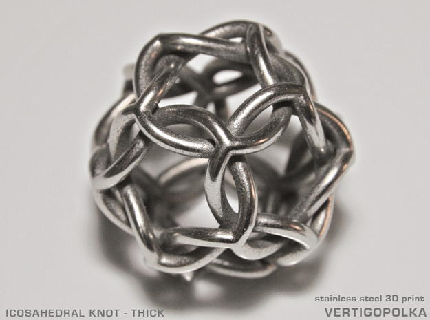 Icosahedral Knot thick in Polished Bronzed Silver Steel