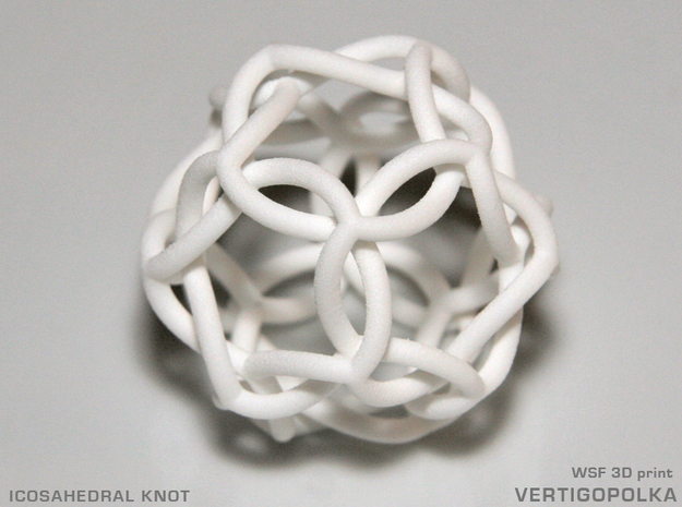 Icosahedral Knot in White Natural Versatile Plastic