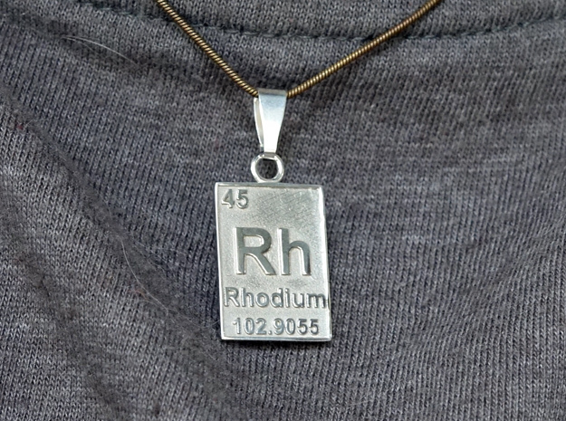 Rhodium Periodic Table Pendant in Rhodium Plated Brass