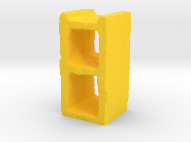 Cinder Block in Yellow Processed Versatile Plastic