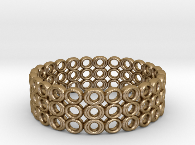 Ring Bracelet in Polished Gold Steel