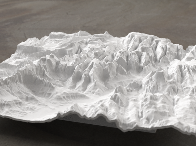 8'' Zion National Park Terrain Model, Utah, USA in White Natural Versatile Plastic