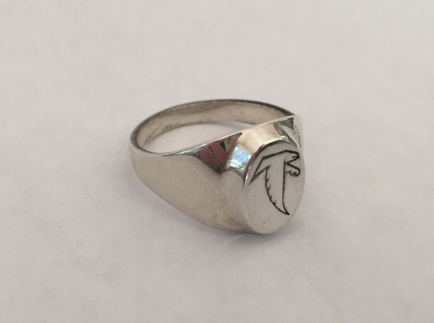 Falcon Class Ring in Polished Silver