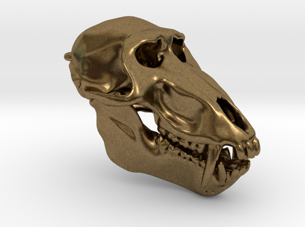 Baboon Skull pendant (closed jaw version) in Natural Bronze