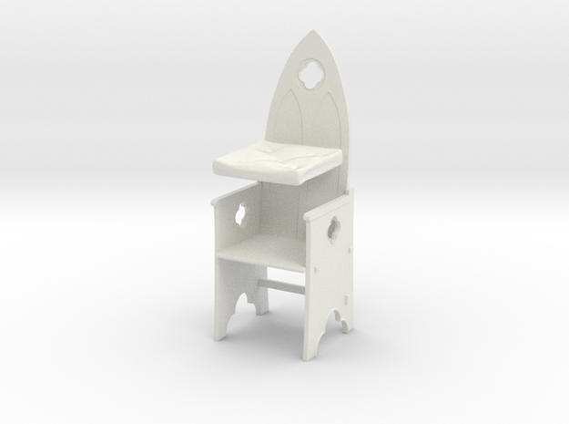 Gothic Chair 1:24 in White Natural Versatile Plastic