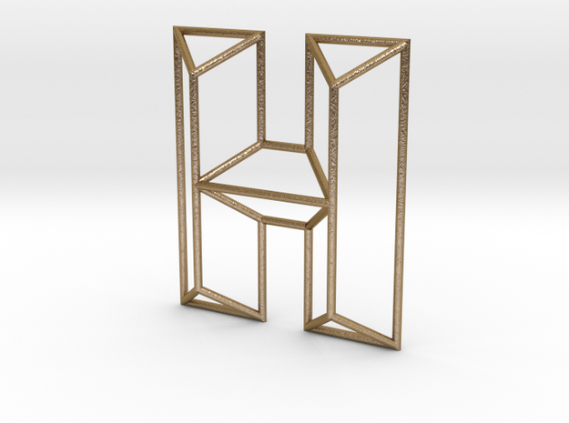 H Typolygon in Polished Gold Steel