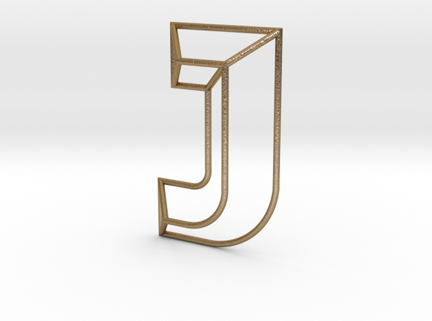 J Typolygon in Polished Gold Steel