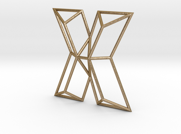 X Typolygon in Polished Gold Steel