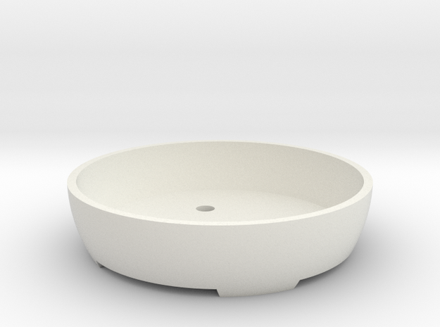 Bonsai Pot (Round) in White Natural Versatile Plastic