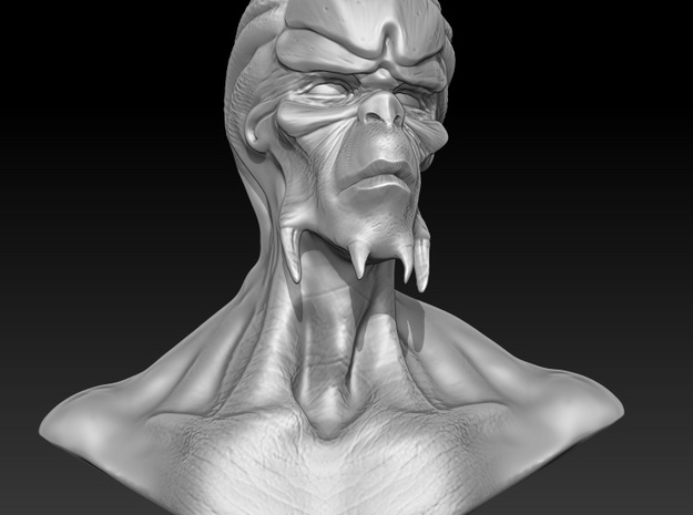 Alien bust in Tan Fine Detail Plastic