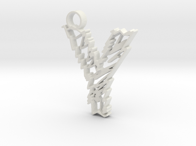 Sketch "Y" Pendant in White Natural Versatile Plastic