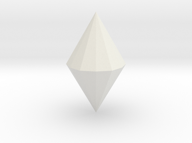 Dihexagonal dipyramid in White Natural Versatile Plastic