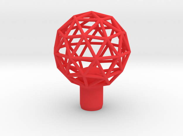 Shift Knob Geodesic 12x1.25 2.25" in Red Processed Versatile Plastic