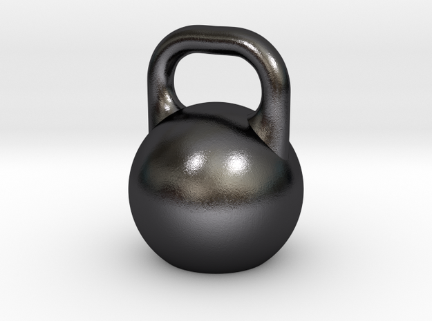 Kettlebell Pendant in Polished and Bronzed Black Steel