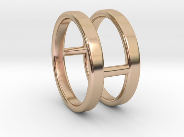 Minimalist Double Bar Ring  in 14k Rose Gold Plated Brass