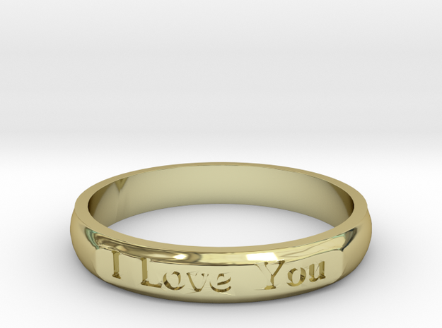 Ring 'I Love You Inwards' - 16.5cm / 0.65" - Size  in 18k Gold