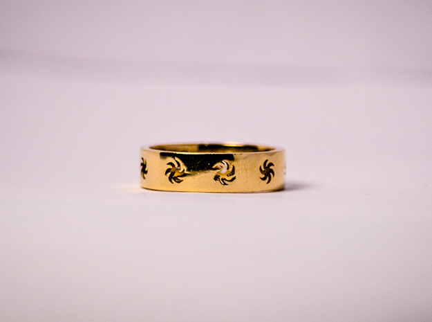 Sunburst Ring Size 5 in Polished Brass