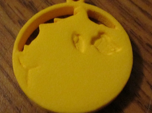 Abyssinian Guinea Pig Pendant in Yellow Processed Versatile Plastic