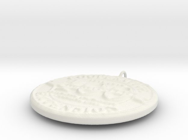 4H Medallion, Small in White Natural Versatile Plastic